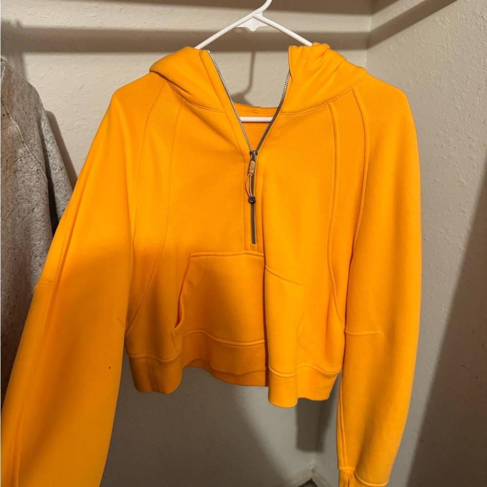 Lululemon Yellow/orange Half-Zip Hoodie